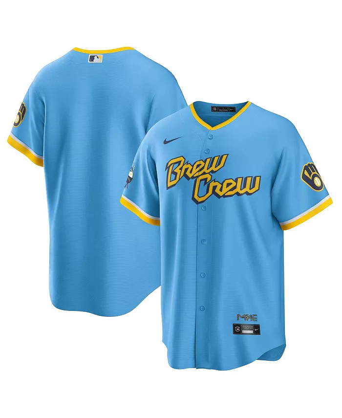 Мужская майка-реплика Milwaukee Brewers 2022 City Connect цвета Powder Blue Nike
Мужская майка-реплика Milwaukee Brewers 2022 City Connect цвета Powder Blue Nike