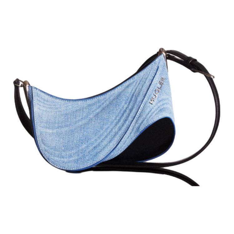 Сумка через плечо со спиральным изгибом Mugler, Джинсовый синий
Сумка через плечо со спиральным изгибом Mugler, Джинсовый синий