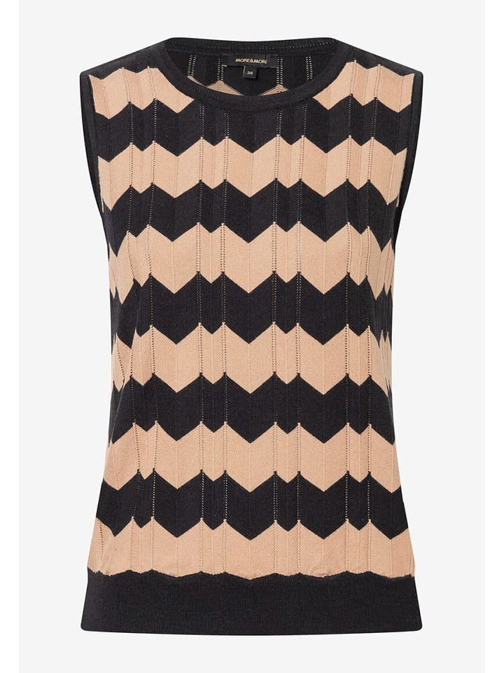 Жилет-свитер бежево-черного цвета More & More
Жилет-свитер бежево-черного цвета More & More