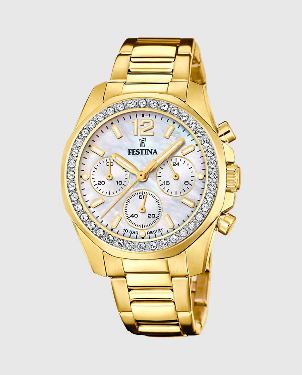 F20609/1 Женские часы Boyfriend из золотой стали Festina, золотой
F20609/1 Женские часы Boyfriend из золотой стали Festina, золотой