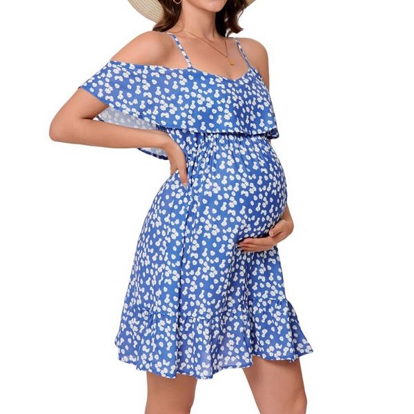 Летнее платье для беременных с цветочным принтом и рюшами на плечах Yesfashion, Blue
Летнее платье для беременных с цветочным принтом и рюшами на плечах Yesfashion, Blue