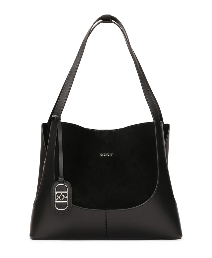 Черная сумка из натуральной кожи с замшевой вставкой. Kazar, черный
Черная сумка из натуральной кожи с замшевой вставкой. Kazar, черный