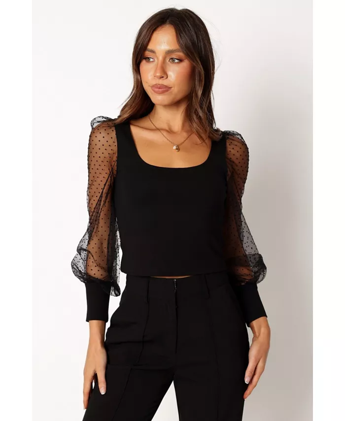 Топ Wesson с прозрачными рукавами Petal and Pup, черный
Топ Wesson с прозрачными рукавами Petal and Pup, черный