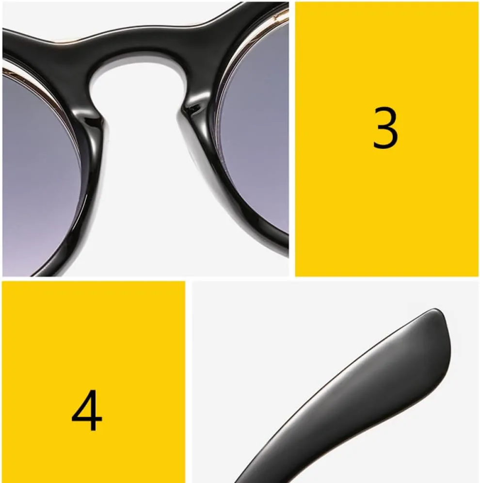 Модные круглые солнцезащитные очки в стиле стимпанк с откидными линзами, винтажные, с многослойными линзами, классические солнцезащитные очки UV400 TYUVIVO, Black Red
Модные круглые солнцезащитные очки в стиле стимпанк с откидными линзами, винтажные, с многослойными линзами, классические солнцезащитные очки UV400 TYUVIVO, Black Red