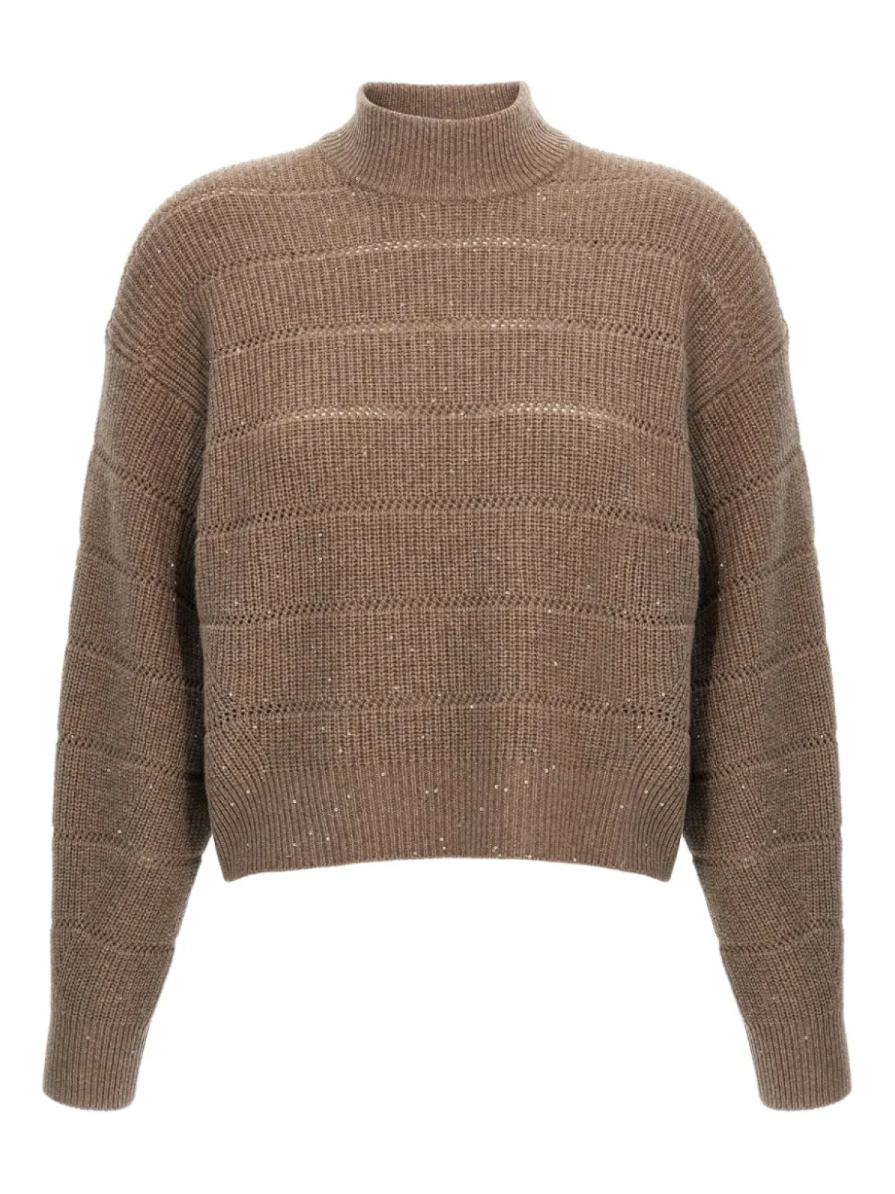 Свитер, украшенный пайетками Brunello Cucinelli, коричневый
Свитер, украшенный пайетками Brunello Cucinelli, коричневый