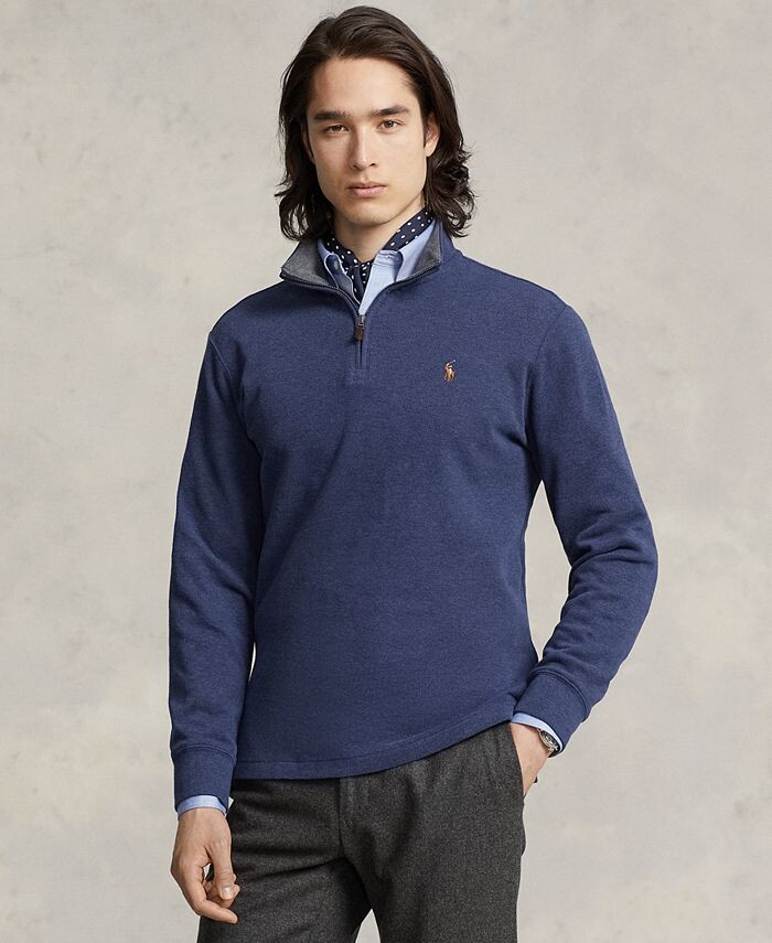 Мужской хлопковый пуловер в рубчик с молнией на четверть Polo Ralph Lauren, цвет Spring Navy Htr/barcly Htr Int
Мужской хлопковый пуловер в рубчик с молнией на четверть Polo Ralph Lauren, цвет Spring Navy Htr/barcly Htr Int