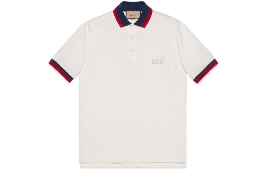 Рубашка поло мужская белая Gucci, белый 
Рубашка поло мужская белая Gucci, белый