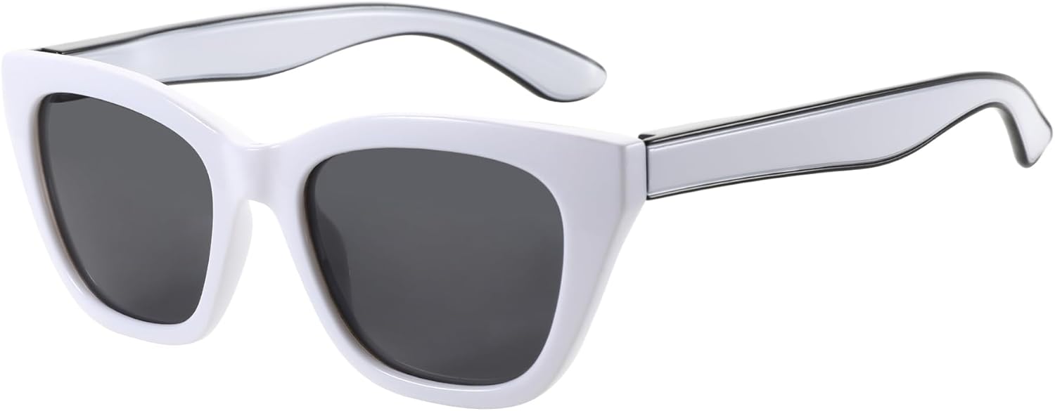 Женские поляризованные солнцезащитные очки ZENOTTIC «Кошачий глаз»: модные солнцезащитные очки для женщин - ретро-классические очки с защитой от УФ-излучения UV400, C03 White Frame Grey Lens
Женские поляризованные солнцезащитные очки ZENOTTIC «Кошачий глаз»: модные солнцезащитные очки для женщин - ретро-классические очки с защитой от УФ-излучения UV400, C03 White Frame Grey Lens