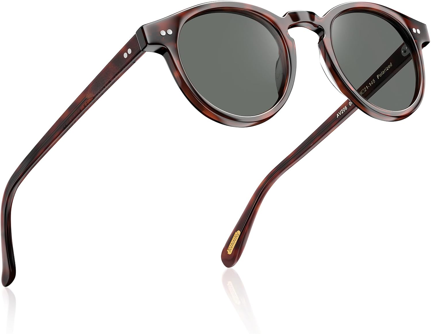 Солнцезащитные очки AVAWAY для женщин и мужчин, маленькие, поляризованные, с круглой оправой из ацетата, защита от УФ-излучения UV400, для вождения, отдыха, летних прогулок, L04: Vintage Amber Frame + Grey Lens
Солнцезащитные очки AVAWAY для женщин и мужчин, маленькие, поляризованные, с круглой оправой из ацетата, защита от УФ-излучения UV400, для вождения, отдыха, летних прогулок, L04: Vintage Amber Frame + Grey Lens