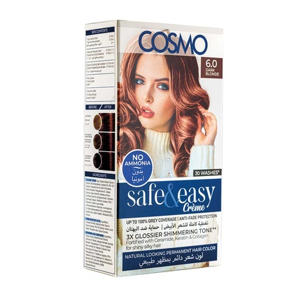 Стойкая краска для волос без аммиака Safe & Easy Cream Dark Blonde 60
Стойкая краска для волос без аммиака Safe & Easy Cream Dark Blonde 60