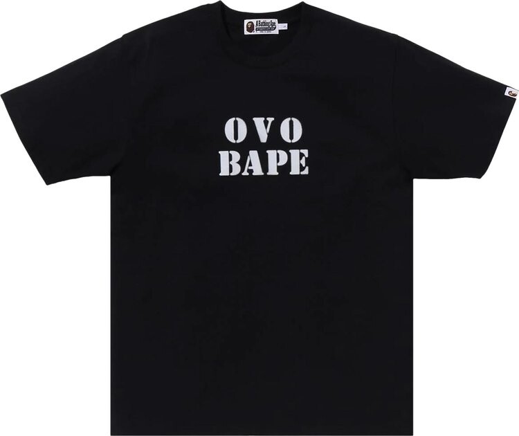 Футболка BAPE x OVO Stencil Logo 'Black', черный 
Футболка BAPE x OVO Stencil Logo 'Black', черный