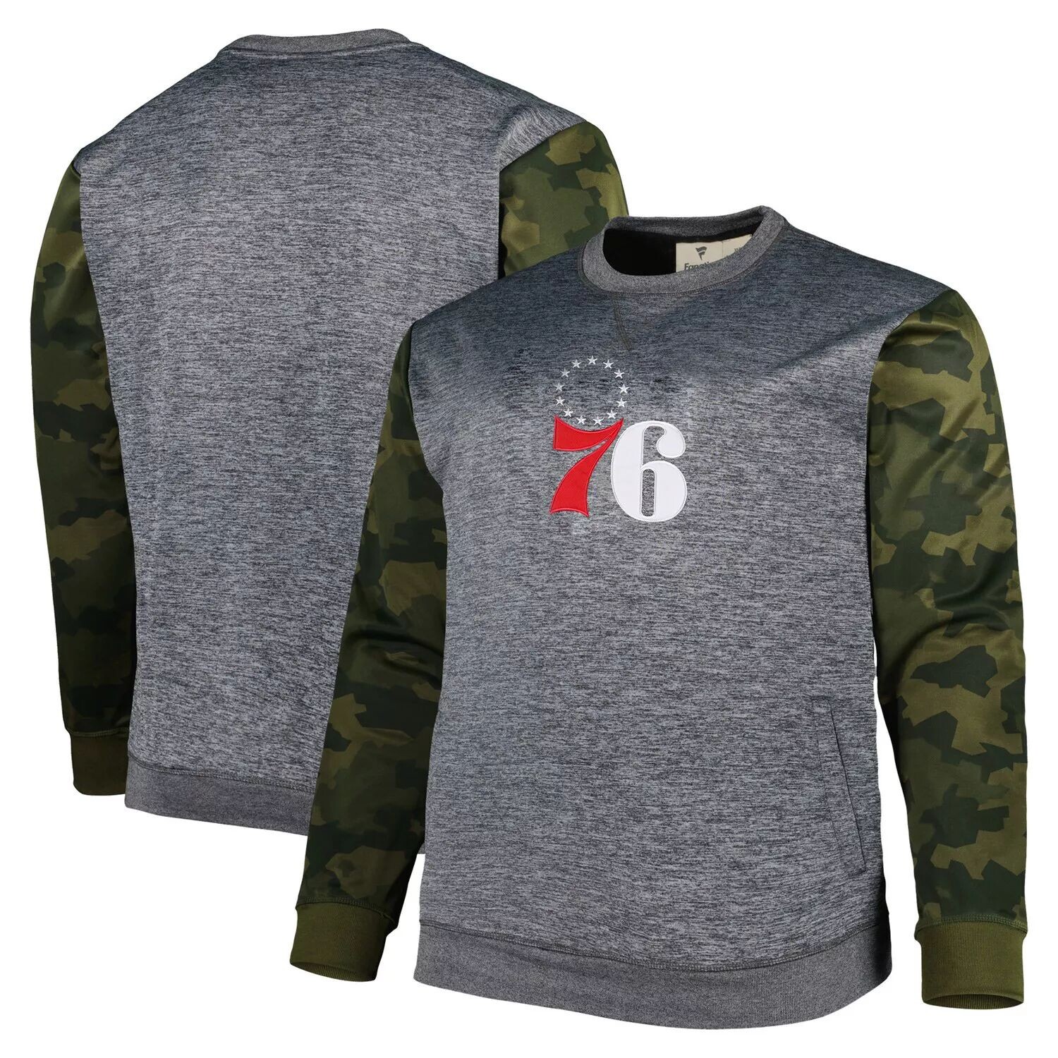 Мужской свитшот с камуфляжной прошивкой и фирменным логотипом Heather Charcoal Philadelphia 76ers Big & Tall Fanatics
Мужской свитшот с камуфляжной прошивкой и фирменным логотипом Heather Charcoal Philadelphia 76ers Big & Tall Fanatics