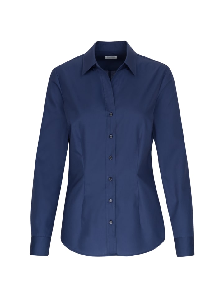 Классическая облегающая блузка темно-синего цвета Seidensticker
Классическая облегающая блузка темно-синего цвета Seidensticker