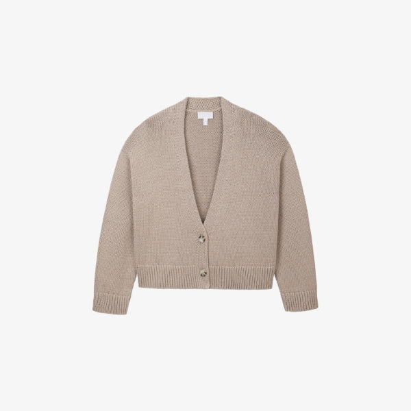 Кардиган из хлопка с V-образным вырезом и прямым кроем The White Company, цвет hazelwood
Кардиган из хлопка с V-образным вырезом и прямым кроем The White Company, цвет hazelwood