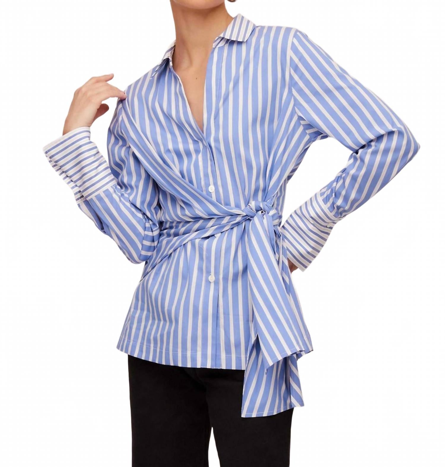 Reese полосатая рубашка с завязкой на талии в синем цвете Fifteen Twenty
Reese полосатая рубашка с завязкой на талии в синем цвете Fifteen Twenty