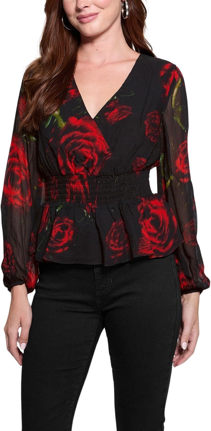 GUESS Women's Long Sleeve Nicole Poplin Top, Pure White
GUESS Women's Long Sleeve Nicole Poplin Top, Pure White