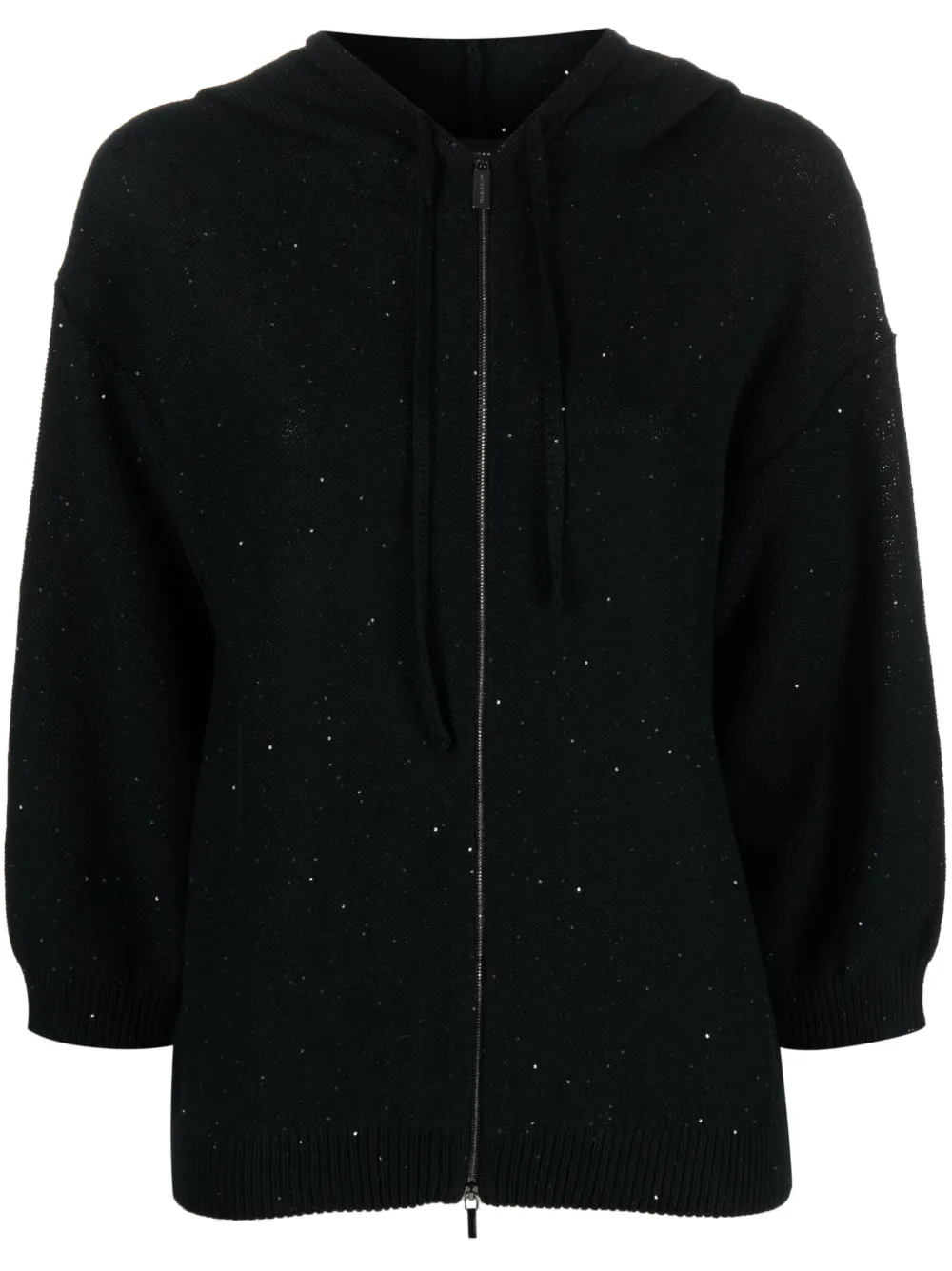 Трикотажное худи с рукавами три четверти Fabiana Filippi, черный
Трикотажное худи с рукавами три четверти Fabiana Filippi, черный