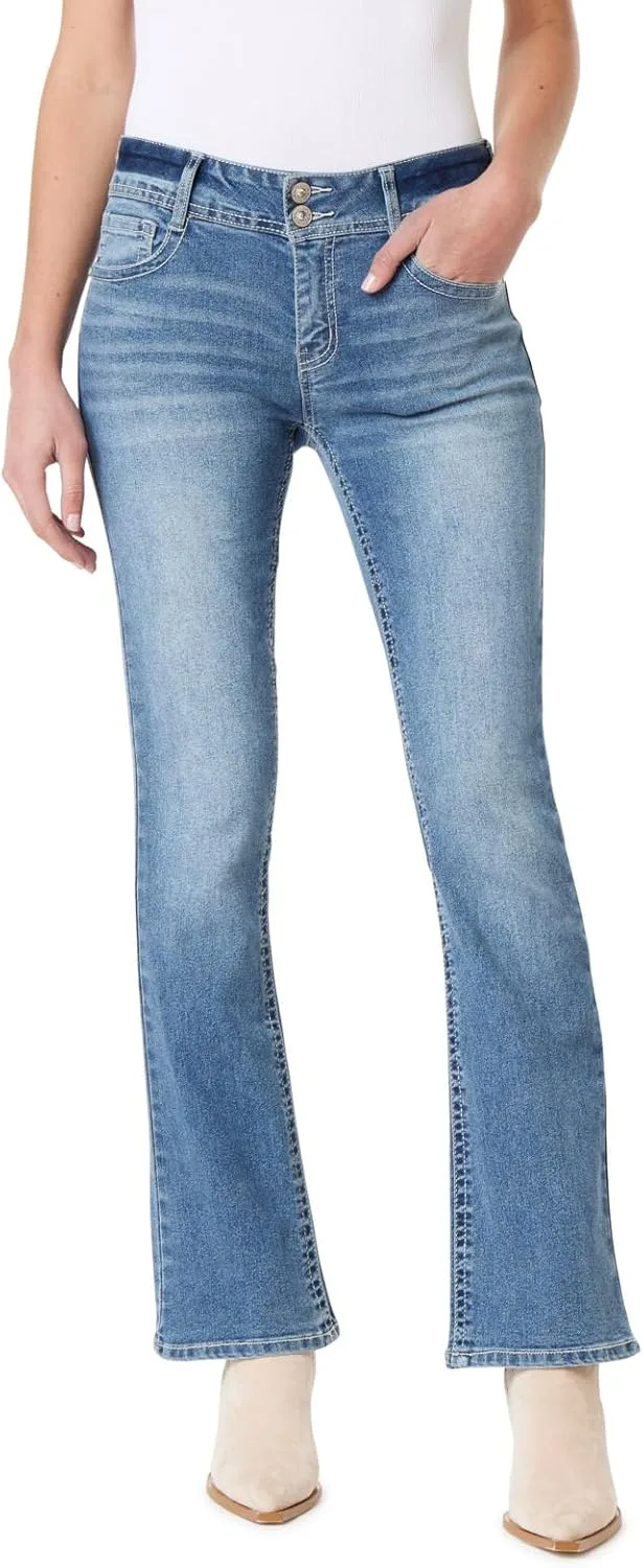 Джинсы WallFlower Bootcut для женщин, Luscious Curvy Fit, с карманом Bling, Mid-Rise, Insta Stretch
Джинсы WallFlower Bootcut для женщин, Luscious Curvy Fit, с карманом Bling, Mid-Rise, Insta Stretch