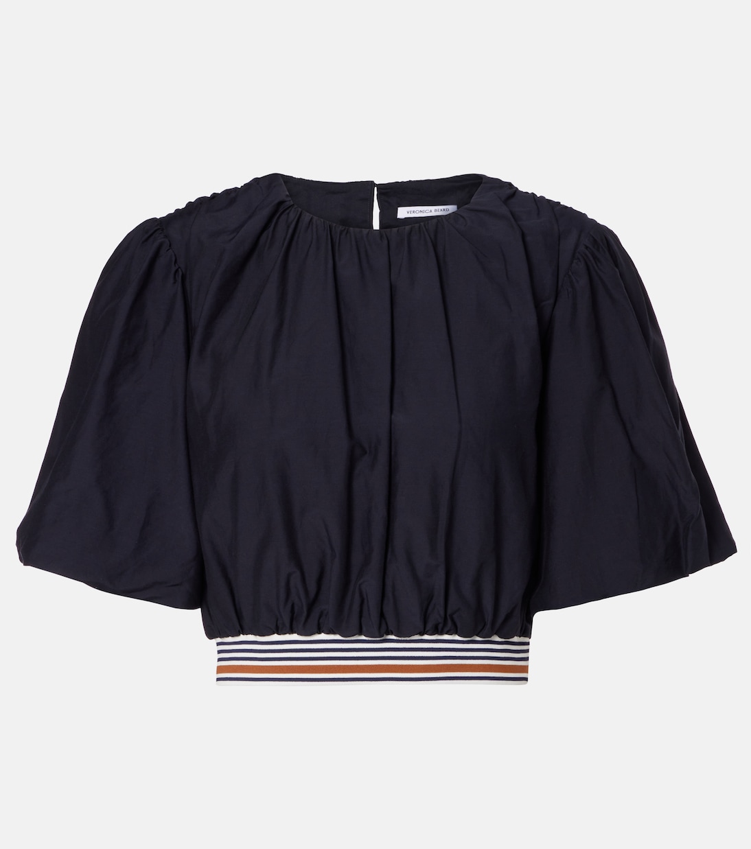Кроп-топ Gabriela из хлопка и шелка Veronica Beard, темно-синий 
Кроп-топ Gabriela из хлопка и шелка Veronica Beard, темно-синий