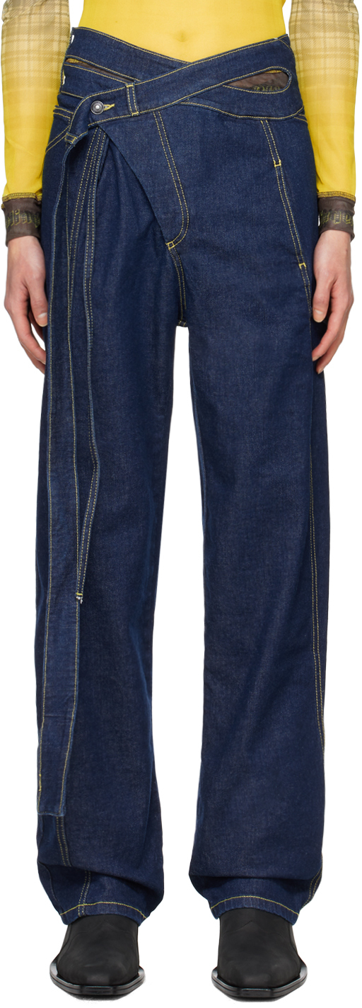 SSENSE Эксклюзивные синие фирменные джинсы Wrap Ottolinger
SSENSE Эксклюзивные синие фирменные джинсы Wrap Ottolinger