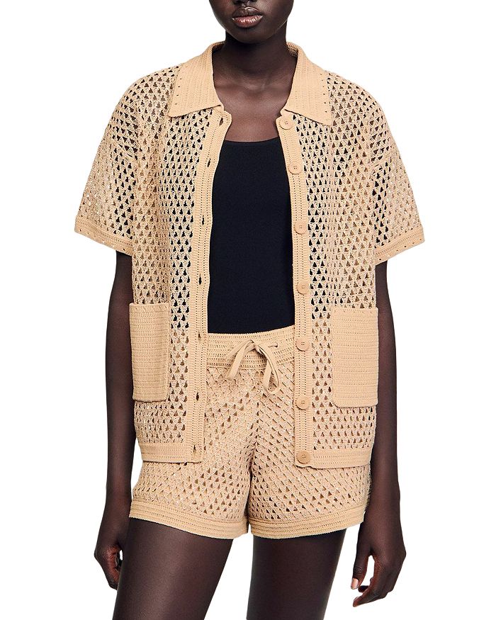 Стразовый кардиган с короткими рукавами Sandro, коричневый/бежевый
Стразовый кардиган с короткими рукавами Sandro, коричневый/бежевый