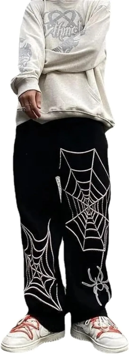 Y2K Spider Graphic Pants для женщин и мужчин — готические мешковатые джинсы wide leg с карманами Hesaco
Y2K Spider Graphic Pants для женщин и мужчин — готические мешковатые джинсы wide leg с карманами Hesaco