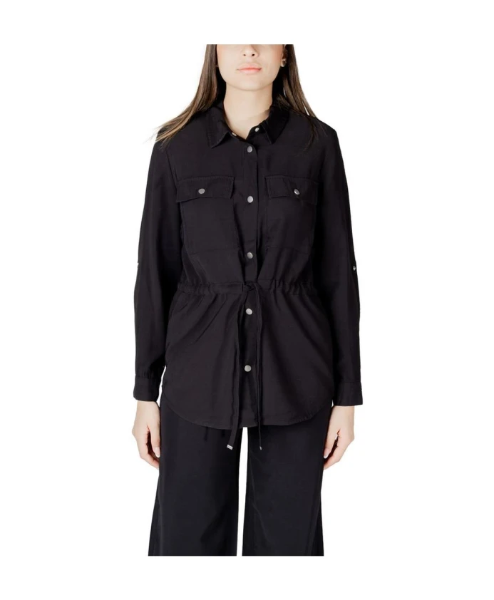 Черная вискозная блузка на пуговицах Only, черный
Черная вискозная блузка на пуговицах Only, черный