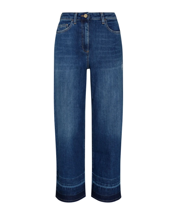 Темно-Синие джинсы с широкими штанинами и эффектом потертости Elisabetta Franchi, синий
Темно-Синие джинсы с широкими штанинами и эффектом потертости Elisabetta Franchi, синий