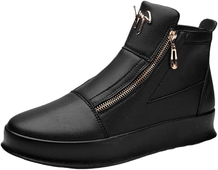 Мужские модные высокие кроссовки - верх из кожи, толстая подошва, противоскользящие и стойкие к износу, подходят для активного отдыха на улице и повседневной носки Fmshi, черный
Мужские модные высокие кроссовки - верх из кожи, толстая подошва, противоскользящие и стойкие к износу, подходят для активного отдыха на улице и повседневной носки Fmshi, черный