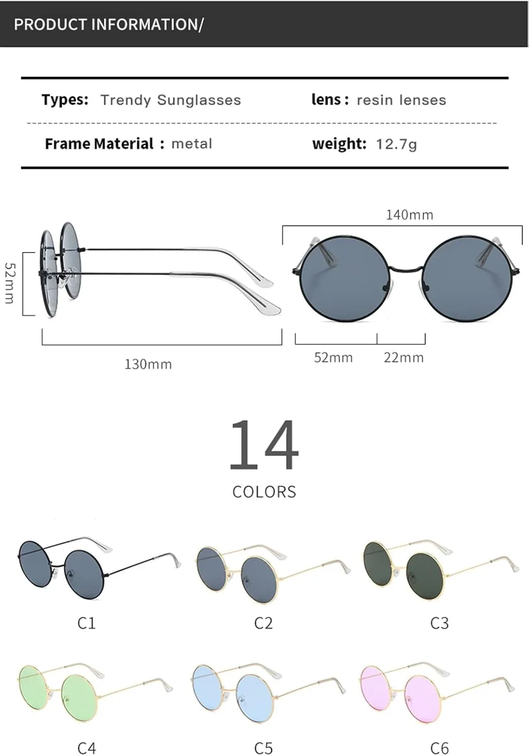 Круглые солнцезащитные очки XINXIN в стиле ретро с фоторамкой для мужчин и женщин, идеально подходят для отдыха на природе и пляже (цвет: E, размер: средний), E
Круглые солнцезащитные очки XINXIN в стиле ретро с фоторамкой для мужчин и женщин, идеально подходят для отдыха на природе и пляже (цвет: E, размер: средний), E