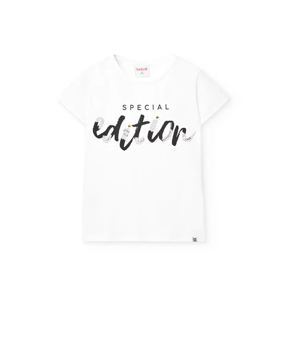 Футболка для девочек с короткими рукавами и круглым вырезом Boboli, белый
Футболка для девочек с короткими рукавами и круглым вырезом Boboli, белый