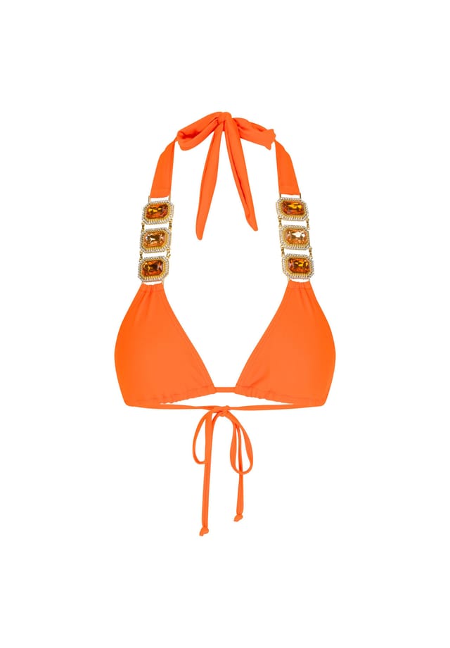 Верх бикини Boujee с отделкой из сверкающих камней Moda Minx, оранжевый
Верх бикини Boujee с отделкой из сверкающих камней Moda Minx, оранжевый