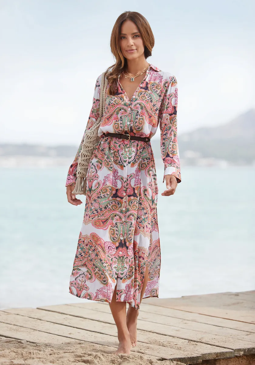 Платье-рубашка LASCANA из крепированной вискозы, платье макси с планкой на пуговицах, летнее платье, цвет Paisley Bedruckt
Платье-рубашка LASCANA из крепированной вискозы, платье макси с планкой на пуговицах, летнее платье, цвет Paisley Bedruckt