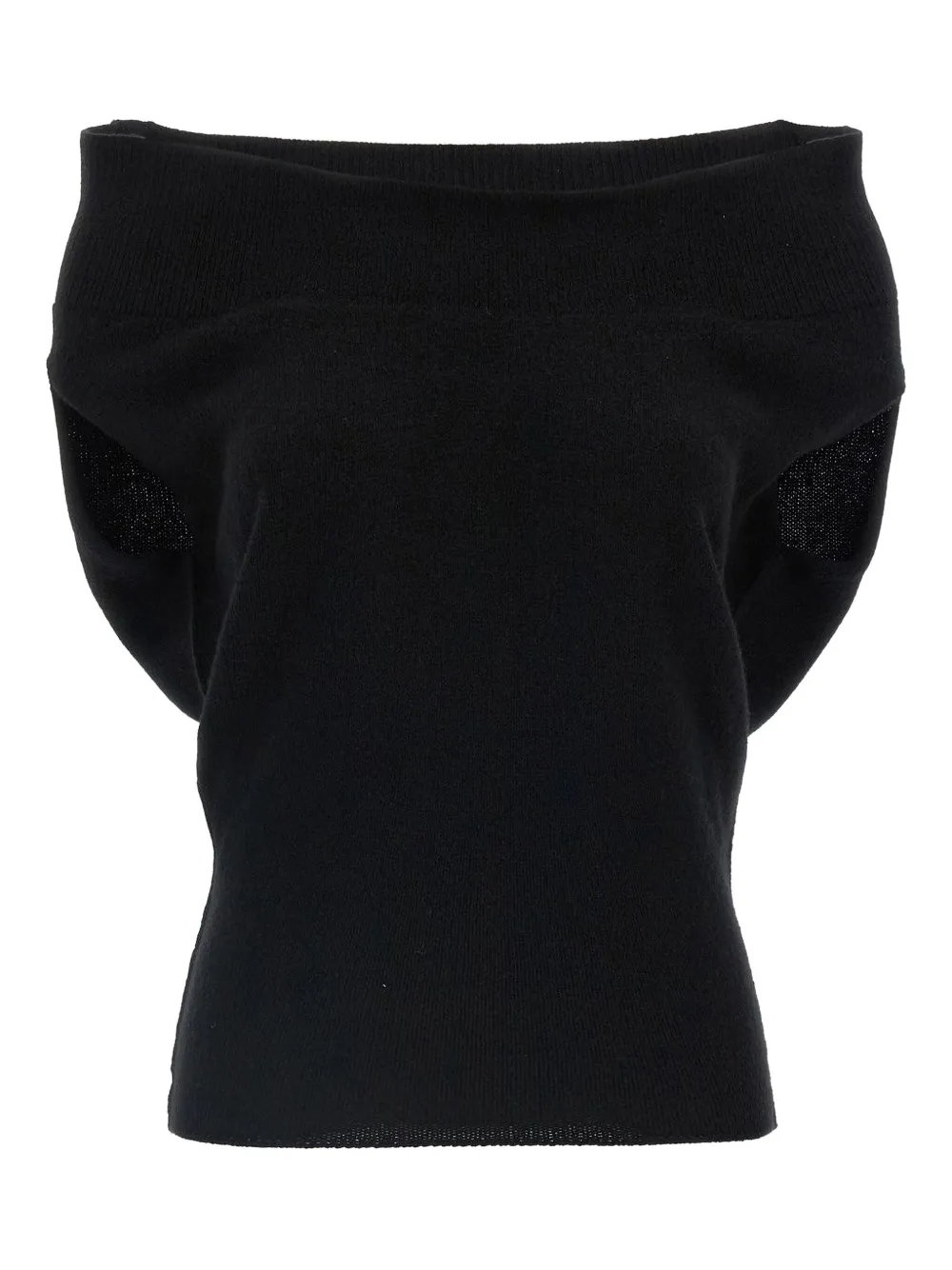 Драпированный трикотажный жилет с открытыми плечами Rick Owens, черный
Драпированный трикотажный жилет с открытыми плечами Rick Owens, черный