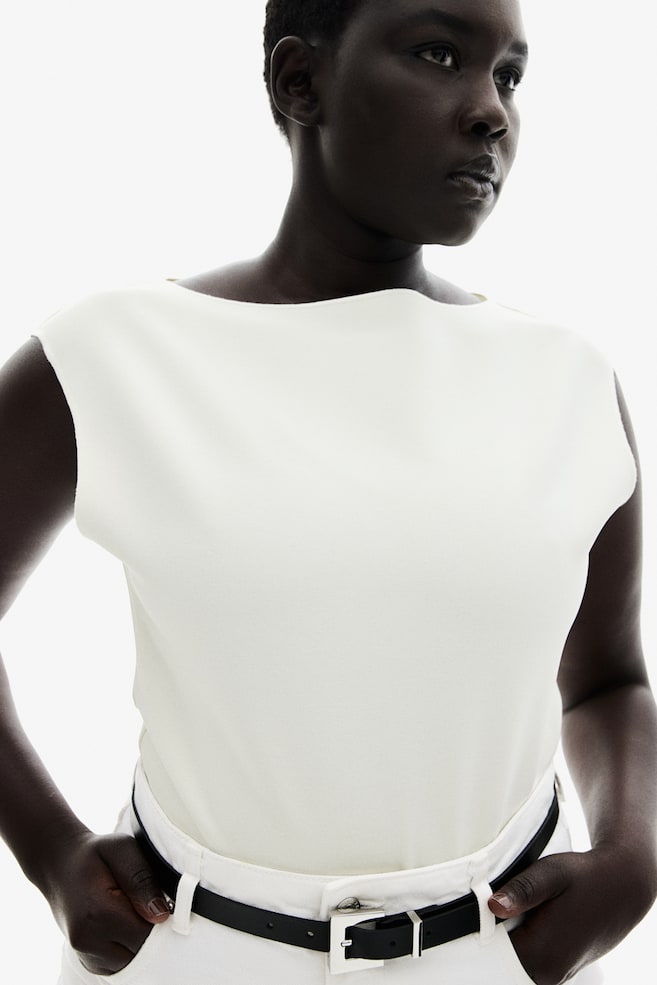 Топ с вырезом лодочкой H&M, белый
Топ с вырезом лодочкой H&M, белый