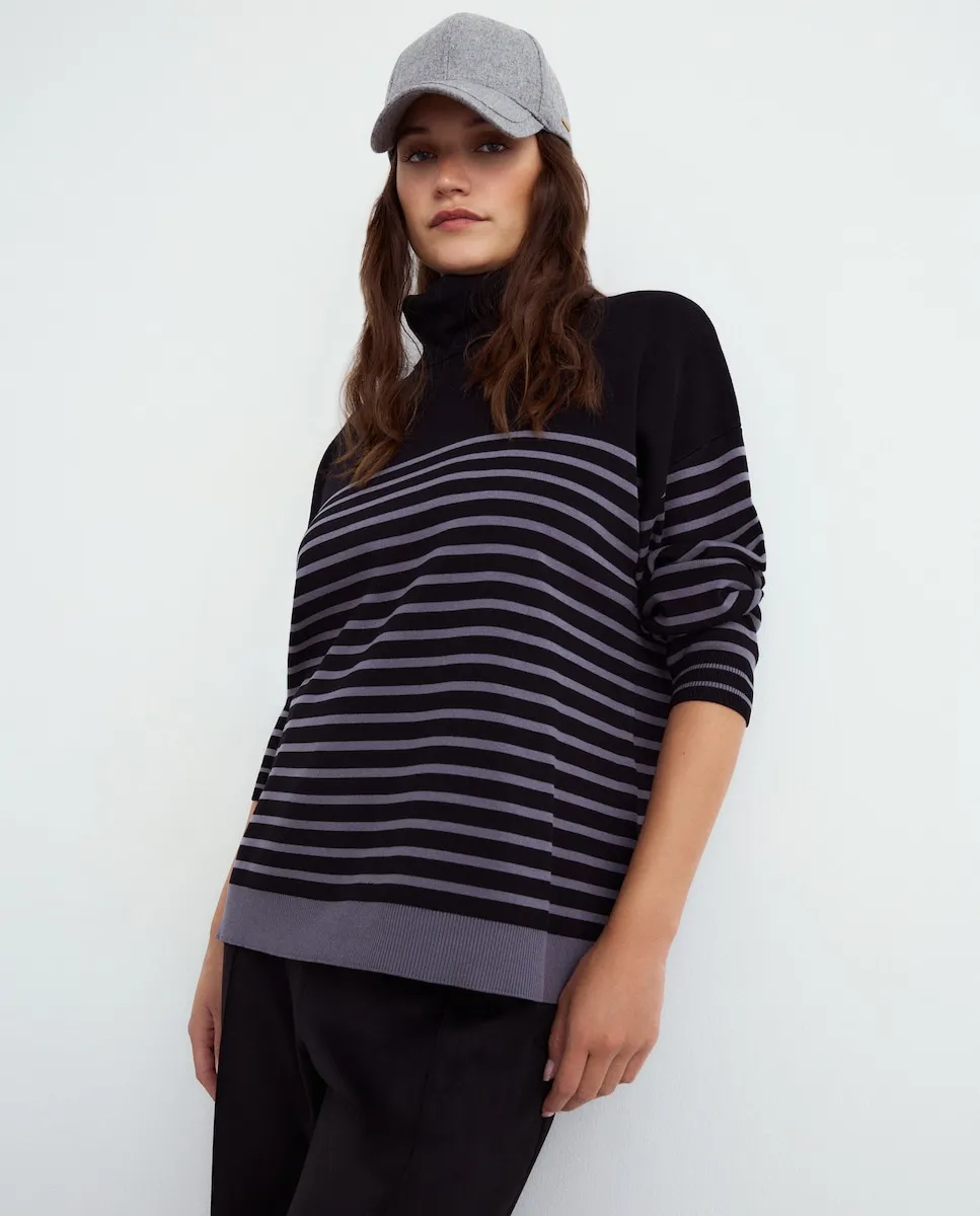 Женский свитер с высоким воротником и узором Couchel, черный
Женский свитер с высоким воротником и узором Couchel, черный