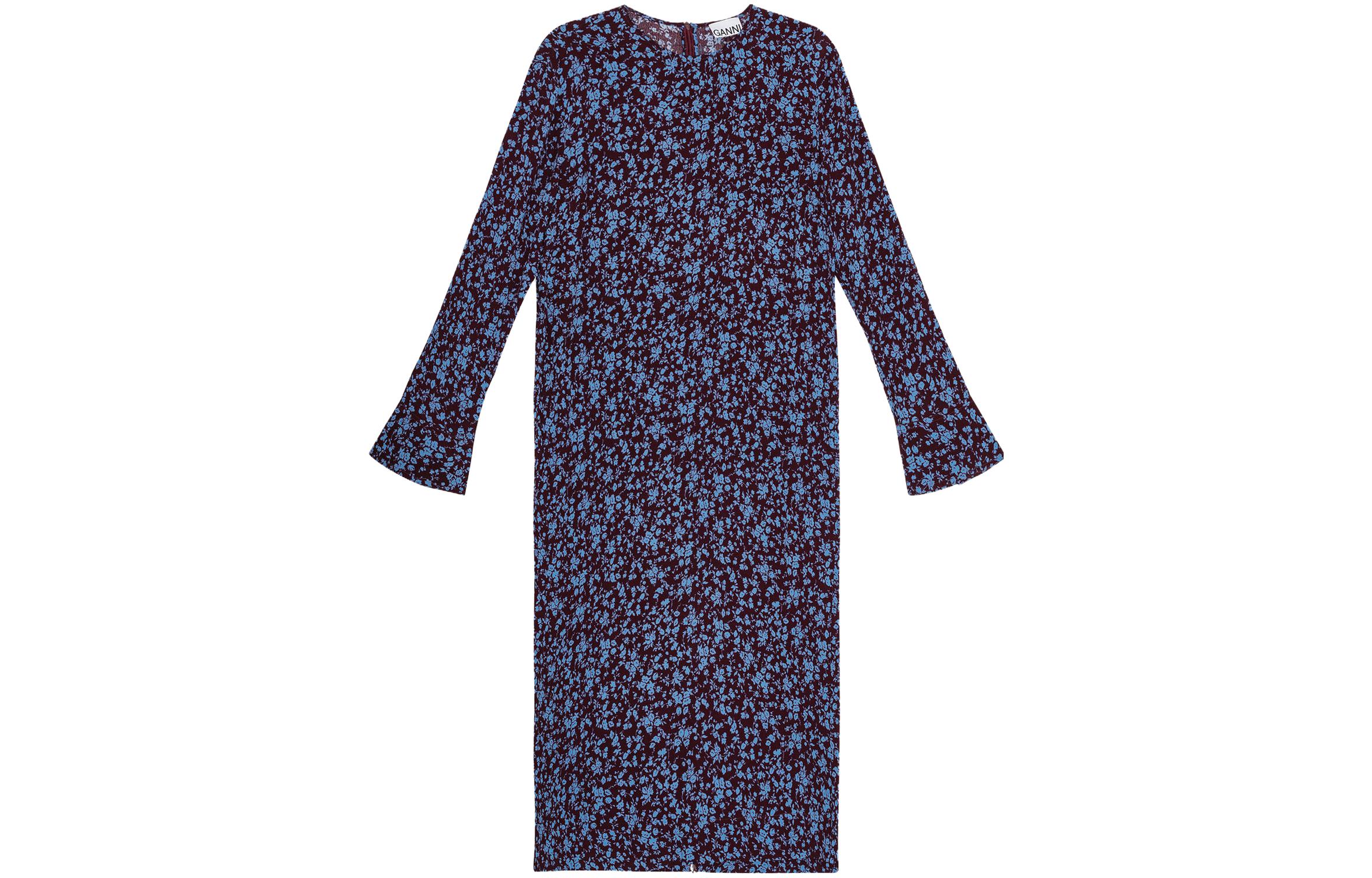 GANNI Женское платье с длинными рукавами синего цвета
GANNI Женское платье с длинными рукавами синего цвета