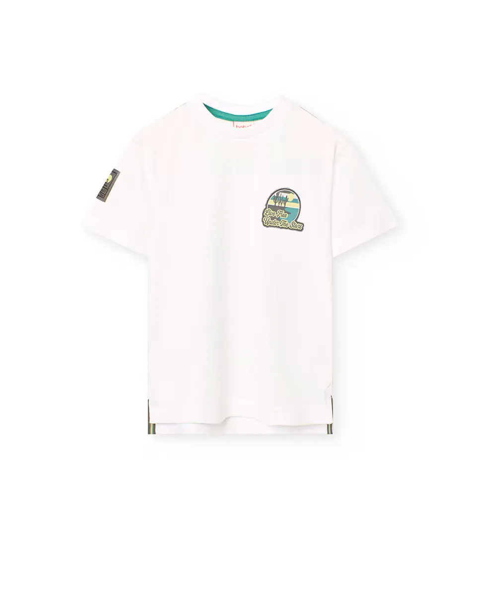 Футболка из хлопка для мальчиков с принтом на спине Boboli, белый
Футболка из хлопка для мальчиков с принтом на спине Boboli, белый