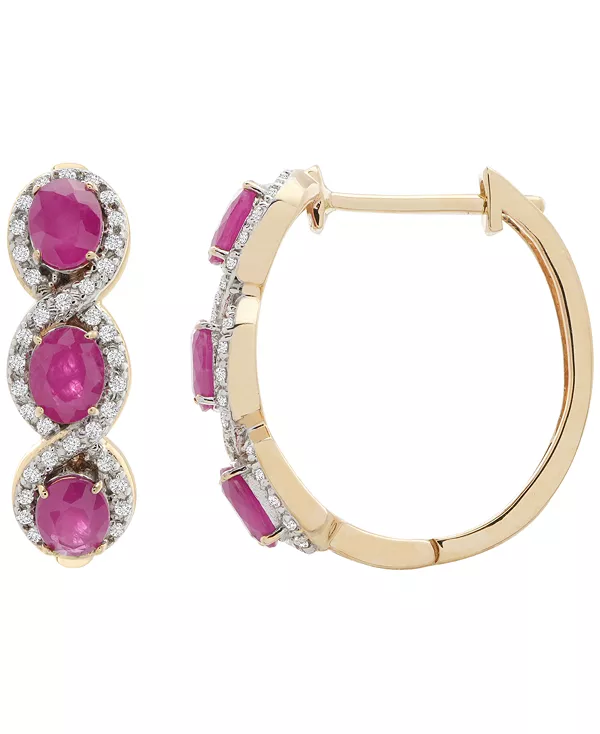 Серьги-Кольца с рубинами (1-3/8 карата tw) и бриллиантами (1/6 карата tw) из 14-каратного золота поверх стерлингового серебра Macy'S, ruby
Серьги-Кольца с рубинами (1-3/8 карата tw) и бриллиантами (1/6 карата tw) из 14-каратного золота поверх стерлингового серебра Macy'S, ruby