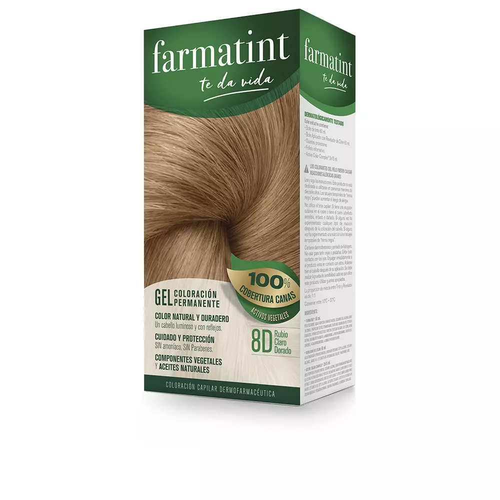Краска для волос Farmatint gel coloración permanente Farmatint, цвет 8d-rubio claro dorado, 5 шт.
Краска для волос Farmatint gel coloración permanente Farmatint, цвет 8d-rubio claro dorado, 5 шт.