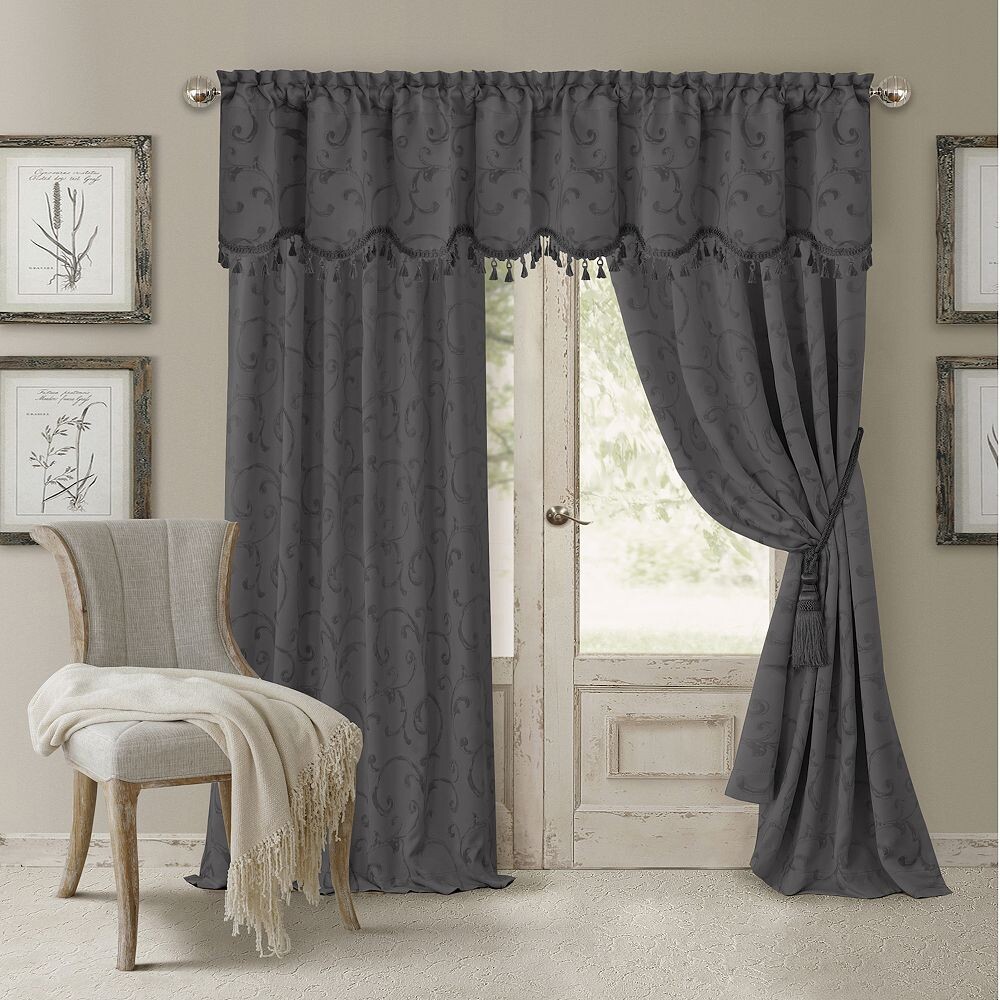 Elrene Home Fashions Mia Жаккардовые затемняющие оконные занавески с прокруткой, серый
Elrene Home Fashions Mia Жаккардовые затемняющие оконные занавески с прокруткой, серый