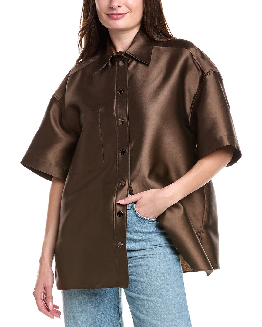 Рубашка Sandro из смесового шелка, коричневый
Рубашка Sandro из смесового шелка, коричневый