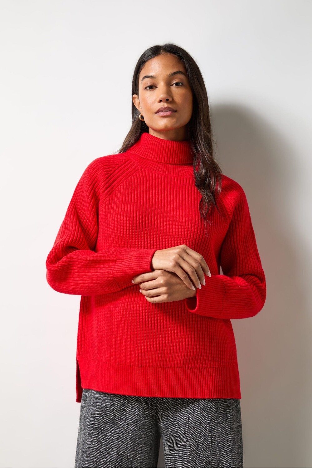 Джемпер с высоким воротом в рубчик Ro&Zo, красный
Джемпер с высоким воротом в рубчик Ro&Zo, красный