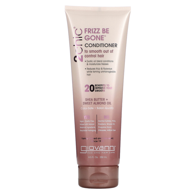 Giovanni, 2chic, Frizz Be Gone, кондиционер для разглаживания непослушных волос, масло ши и масло сладкого миндаля, 250 мл (8,5 жидк. унции)
Giovanni, 2chic, Frizz Be Gone, кондиционер для разглаживания непослушных волос, масло ши и масло сладкого миндаля, 250 мл (8,5 жидк. унции)