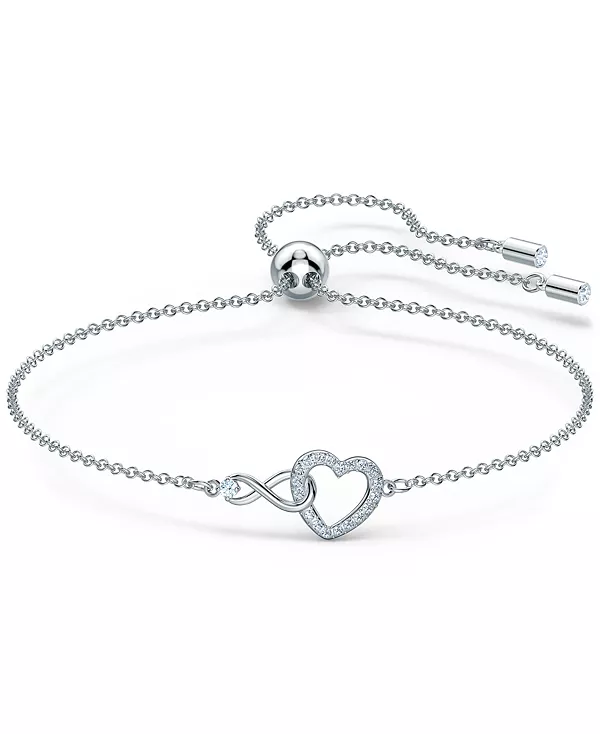 Браслет-Слайдер с серебристым кристаллом в форме сердца и символом бесконечности Swarovski, crystal
Браслет-Слайдер с серебристым кристаллом в форме сердца и символом бесконечности Swarovski, crystal