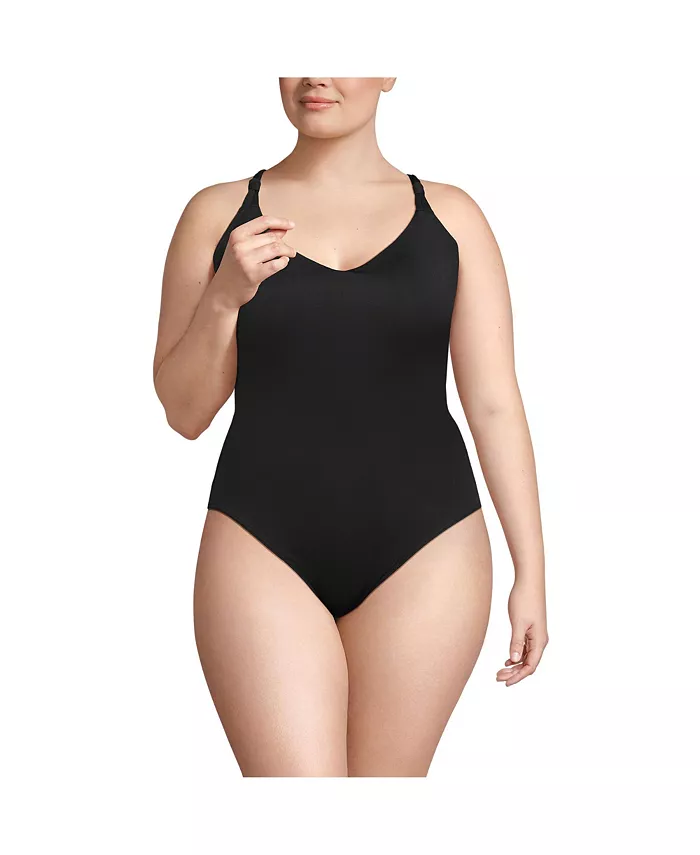 Женский слитный купальник Tugless QuickDry с V-образным вырезом и высоким бедром Lands' End, черный
Женский слитный купальник Tugless QuickDry с V-образным вырезом и высоким бедром Lands' End, черный