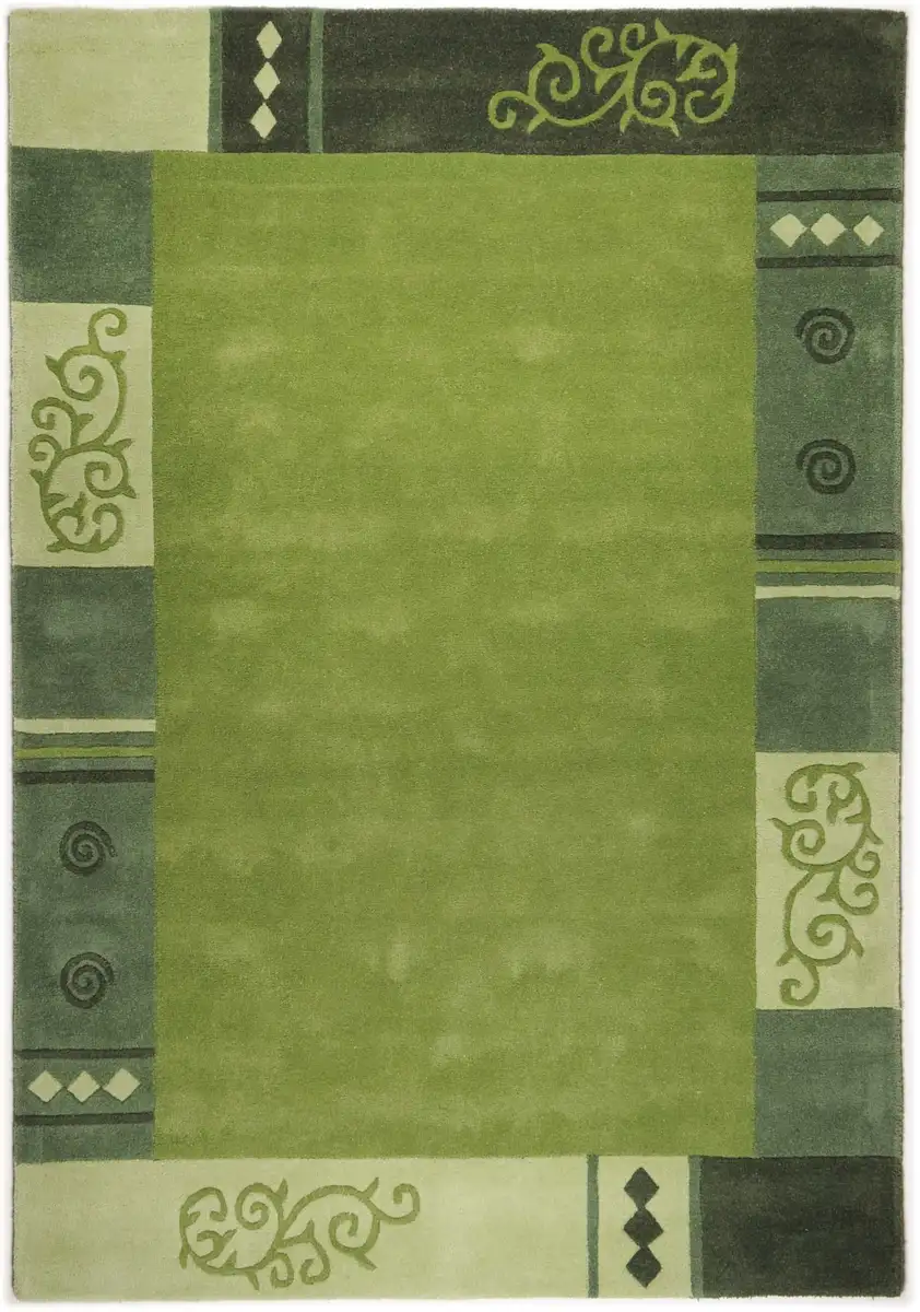 Шерстяной ковер THEKO "Ambadi", прямоугольный, чистая новая шерсть, прошивка вручную, с каймой, современный 240х340 см, зеленый
Шерстяной ковер THEKO "Ambadi", прямоугольный, чистая новая шерсть, прошивка вручную, с каймой, современный 240х340 см, зеленый