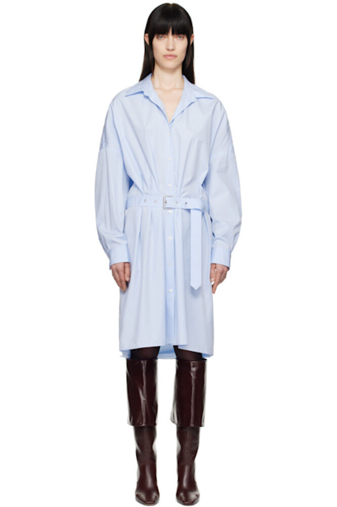 Синее платье-рубашка миди с поясом Dries Van Noten
Синее платье-рубашка миди с поясом Dries Van Noten