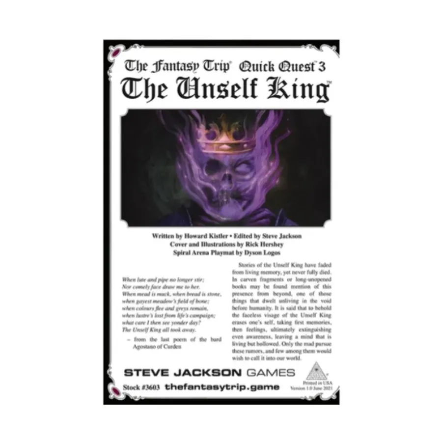 Модуль Quick Quest #3 - The Unself King, Fantasy Trip (Steve Jackson Games)
Модуль Quick Quest #3 - The Unself King, Fantasy Trip (Steve Jackson Games)