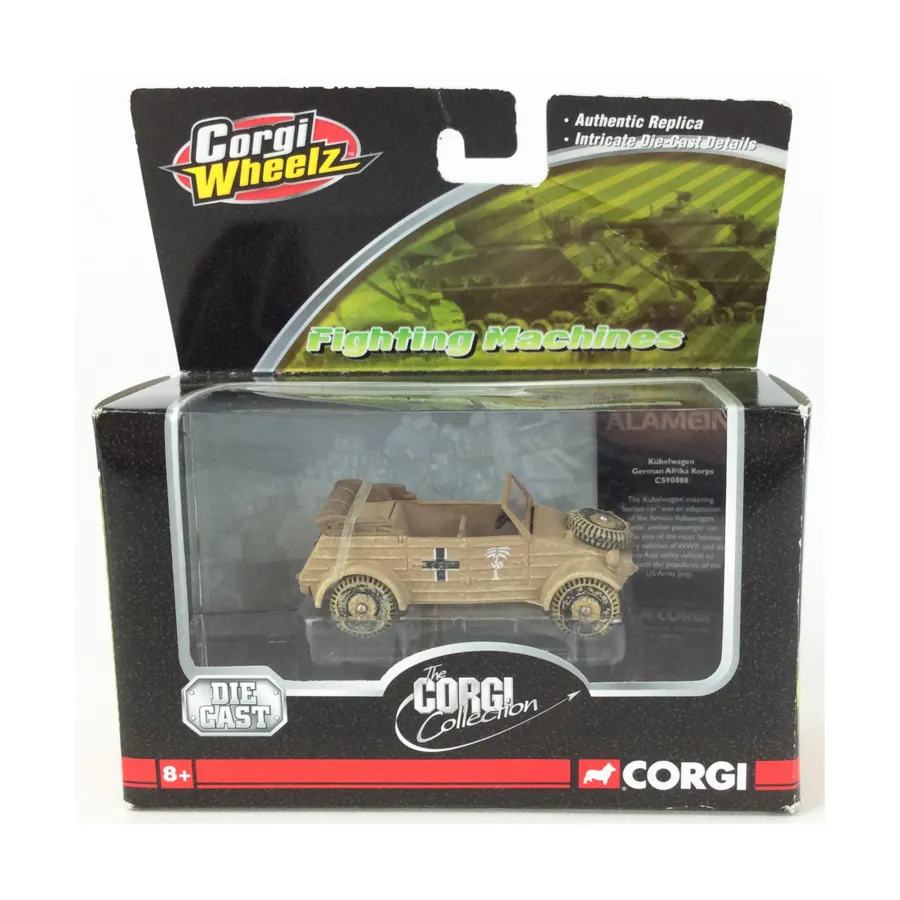 Эль-Аламейн - Кюбельваген, Немецкий Африканский корпус, Corgi Wheels - Fighting Machines (1:72)
Эль-Аламейн - Кюбельваген, Немецкий Африканский корпус, Corgi Wheels - Fighting Machines (1:72)